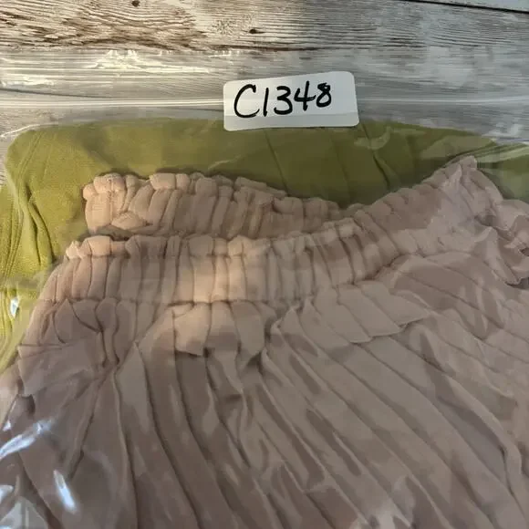 Delfi Collective Paige Dress Large Boho Off Shoulder Colorblock Pleat Retro USA - Picture 11 of 11